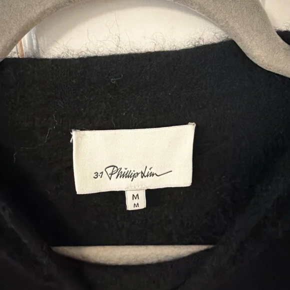 3.1 Phillip Lim Classic Black Crew Neck Bell Sleeve Wool&Alpaca Sweater - Picture 6 of 8